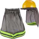 Hard Hat Neck Shade, Reflective Mesh Neck Shield for Outdoor Construction Workers, Polyester (40X30X3CM, Grey)