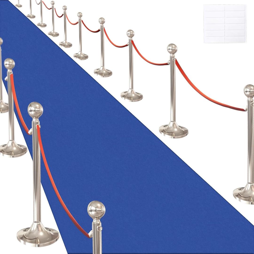 Royal Blue Carpet Runner for Party,140GSM 2.62FTx15FT Carpet Party Decorations, Royal Blue Runway Rug for Prom Felt Non-Woven Fabric,Runner for Wedding Ceremony