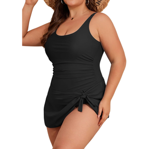 Eomenie Plus Size Swimdress for Women One Piece Swimsuit Tummy Control Swim Dresses Skirt Bathing Suit M Size