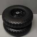 Taifa 2 PCS 13 Inch Rubber Solid Flat Free Replacement Tires and Wheels 4.00-6 with 5/8'' Axle Bore Hole, Air Less Wheel for Wheelbarrow/Wagon/Hand Truck/Trolley/Garden Scooter etc.
