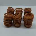 Mini Woven Baskets For Treats And (Brown 3.1 X 1.2 Inches 24 Pack) Brown Farmhouse Rattan No Accessories