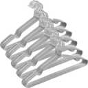 Tosnail 50 Pack 16-Inch Stainless Steel Wire Metal Non-Slip Closet Clothes Space Saving Hangers - Grey (Gray)