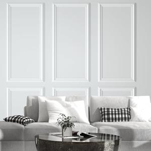 NeatiEase Peel and Stick Wall Molding Kit 6-Frame Pre-Made, Luxe Architectural Wall Moulding Panel Frame, Self-Adhesive Wainscoting Panels, Molding Trim for Interior Walls Doors Home Decor (54"x24")