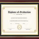 14x17 Diploma Frame with Black over Gold Mat, 16x20 Certificate Frame, Real Wood with Gold Trim, Mahogany with Tempered Glass