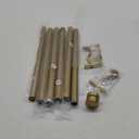 16-86 inch Long Adjustable Warm Gold Curtain Rods,1 inch Diameter Splicing Heavy Duty Rod Set with Aluminum Finals for Windows, Door, Drapery