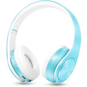 RAT TAIL V5.0 Bluetooth Headphones Over-Ear, Foldable Wireless and Wired Stereo Headset Micro SD/TF, FM for Cell Phone,PC,Soft Earmuffs &Light Weight for Prolonged Wearing (Blue)