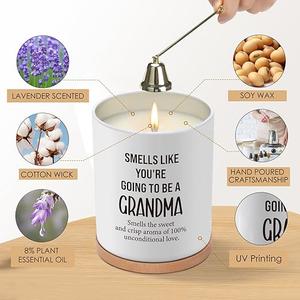 Pregnancy Announcement Gifts for Grandma, 10OZ Funny First Time New Grandma Gifts, Announcement Promoted to be Grandmas Gift, Lavender Scented Soy Candle, Smells Like You’re Going to Be A Grandma