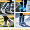20 Pcs Disposable Waterproof Shoe Covers for Rain, Non-Slip Plastic Shoe Covers for Women Men Youth, Clear Boot Covers with Individually Wrapped for Disney Travel Indoor Outside