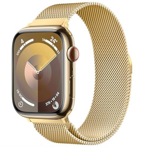 Original Stainless Steel Milanese Loop Compatible with Apple Watch Band 38mm 40mm 41mm 42mm 44mm 45mm 46mm 49mm, Magnetic Clasp Band for iWatch Series 11 10 9 8 7 6 5 4, SE 3 2 1 Ultra3 2, Women & Men