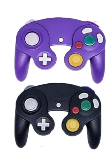 Donop 2 Pack Wired Controllers Compatible with Wii Gamecube Game Cube NGC Console (Black Purple)