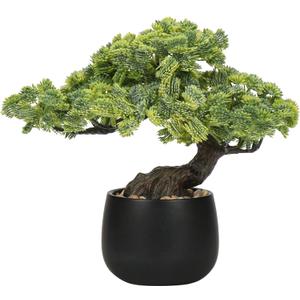 Artificial Bonsai Tree Juniper Faux Plants Indoor Fake Plants Decor with Black Ceramic Pots for Home Table Office Desk Bathroom Shelf Bedroom Living Room Farmhouse Decorations