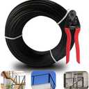 Tongmo 1/ 8" Black Cable Railing Wire, 300ft Stainless Steel Cable Wire Rope, Cable Railing Hardware for Handrail, Deck, Porch, Stairs, Flexible and Rustproof with 7 x 7 Strands Construction