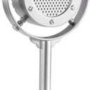 Facmogu Vintage Retro Fake Plastic Mic, Nostalgic Microphone Props for Antique Decoration Collectors, Antique Ring Microphones Model for Vintage Theme Scene Shooting - Silver