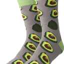 2 x ooohyeah Men's Funny Novelty Food Fruit Theme Crew Socks, Fun Crazy Silly Cotton Dress Socks, Shoe Size 8-13