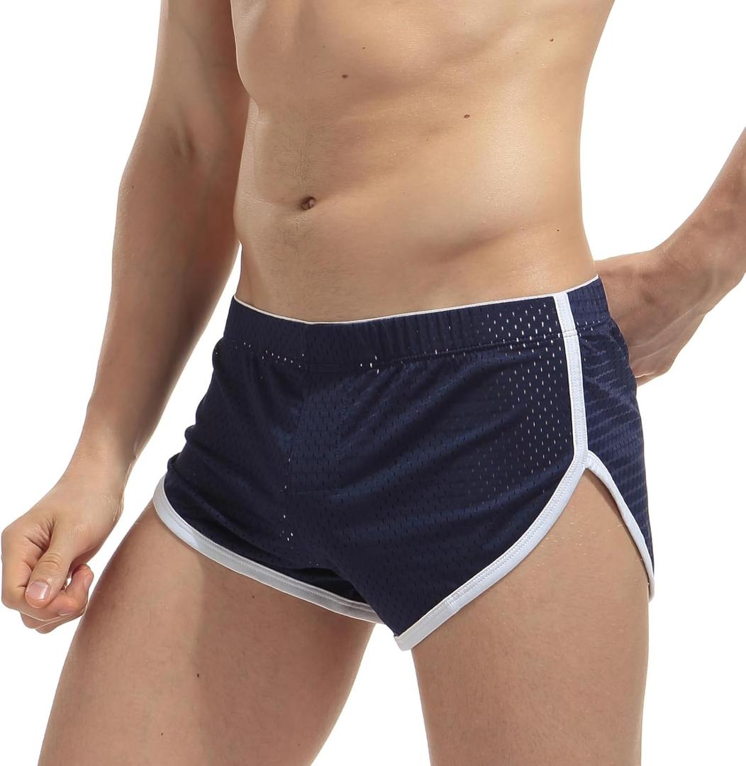 AIMPACT Mens Mesh Booty Shorts 3 Inch Sexy Smooth Lounge Active Shorts Ranger Panties. L Size