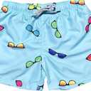 Molokai Mens Swim Trunks Quick Dry Elastic Waist Drawstring (Blue, L)