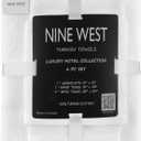 Nine West 6 Piece Hotel Collection Towel Set, 100% Turkish Cotton, Highly Absorbent & Comfy, Includes 4 Bath Towels, 1 Hand Towel & 1 Facecloth Luxury Plush Bathroom Towels | (White)
