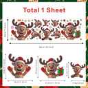 Christmas Window Clings Reindeer, Xmas Elk Wall Decals, Christmas Reindeer Wall Stickers, Xmas Snowflake Window Stickers, Xmas Candy Giftbox Wallpaper for Party Home Living Room Bedroom