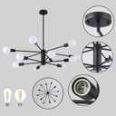 AMZASA Black Sputnik Chandeliers, 12 Light Modern Farmhouse Mid Century Pendant Light, Chandeliers for Dining Room Living Room Kitchen Island Entryway Foyer, UL Listed
