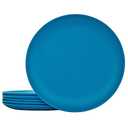 TP 10" Plate Set, 6-Piece Melamine Round Dinner Plates, Unbreakable Weighty Serving Dishes for Home, Outdoor Party, Restaurants, Coastal Blue