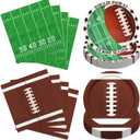 200PCS Football Plates and Napkins Party Decorations - Football Birthday Party Supplies Kit, Football Party Favors Set Includes Dinner Plates, Dessert Plates and Napkins Soccor Game Gifts Serve 50