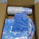 durony 144 Pieces Frozen Paper Plates and Napkins Dinnerware Set Winter Snowflake Party Tableware Supplies Includes Paper Plates Napkins Forks Serve 24 for Christmas Party Supplies