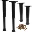 Adjustable Height Bed Support Leg 8-14.5 Inch, Universal Queen/King/Cabinet Bed Frame Center Slat Support Feet, Furniture Stabilizer Set Replacement for Heavy Duty Furniture 4 pcs