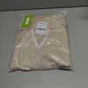 Women's Polo V Neck Midi Dress Short Sleeve RIC Rac Loose Split Long Shirt Dress Khaki (XL)