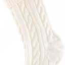 AJINUAHDL Christmas Socks, Pendants, Room Decoration, Festival Atmosphere, Scene Arrangement (2 Pair, White & Beige)