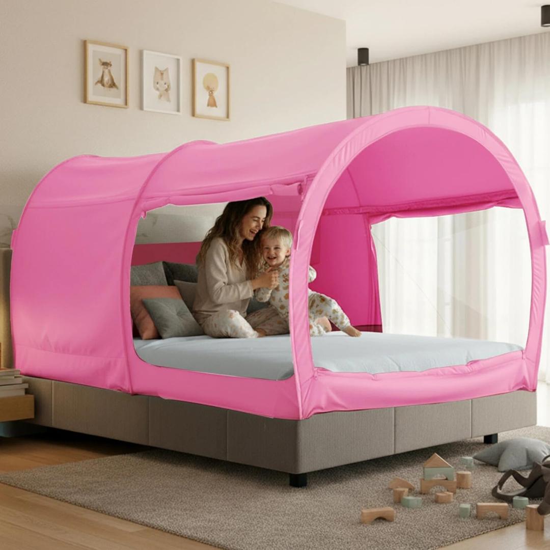 LEEDOR Bed Tent Dream Tents Bed Canopy Shelter Cabin Indoor Privacy Warm Breathable Pop Up Twin/Full/Queen for Kids and Adult Patent Pending(Mattress Not Included), 39"W x 75"L
