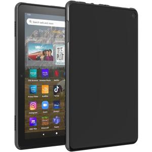 Case for Kindle Fire HD 8 & 8 Plus Tablet 8" (12th Generation/10th Generation, 2024/2022/2020 Release), [Lightweight + Protective] Shockproof Soft Ultra Slim Cover, Black