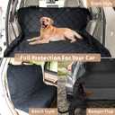 F-color SUV Cargo Liner for Dogs - Waterproof Pet Cargo Liner, Comfort Dog Cargo Cover with Bumper Flap Protector, Scratchproof Non-Slip Mat for Standard SUVs Sedans, 55 x 81 Inch, Black