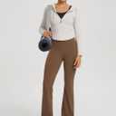 ODODOS Cloud Feeling Split-Hem Flared Pants for Women High Waisted Lounge Bootcut Yoga Pants - 31" Inseam, Brunette, Small 