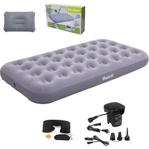 Onirii Twin Size Single Camping Air Mattress Bed with Air Pump,Inflatable Air Mattress,Thickened Portable Blow Up Bed,Travel Sleeping Pad for Truck Tent Camping/Home/Hiking(Grey), CAR AIR MATTRESS