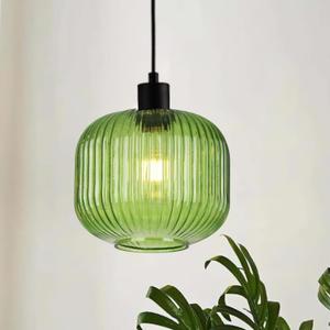 7.87 Inch Green Glass Pendant Light Fixtures Modern Creative Kitchen Island Glass Pendant Light Fixtures for Living Room, Bedroom, Dining Room, Bar, E26 Base (Not Included Bulbs)