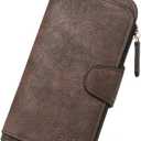 CLUCI Wallet For Women PU Leather RFID Blocking Womens Wallet Bifold Card Holder with ID Window Gifts for Women Birthday | RFID Blocking, Designer, Trifold, Card Holder, ID Window (2 Two-toned Coffee)