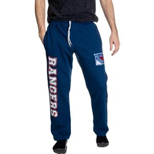 NHL Men's Premium Fleece Official Team Sweatpants (Medium, New York Rangers)