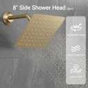 Dual Shower Faucet Set Brushed Gold Thermostatic Shower System