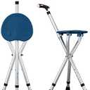Yayayo Hold 440 lbs Folding Canes with Seat Walking Stick Height Adjustment Cane Seat Capacity Frosted Handle with Magnetic Therapy Stone Massage Crutches Stool