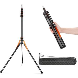 Soonpho Portable Light Stand Adjustable 7ft Carbon Fiber Lighting Tripod Stand with 180 Reversible Leg Tripod Light Photography Maximum Height of 86.5/220cm for Flash Softboxes Camera