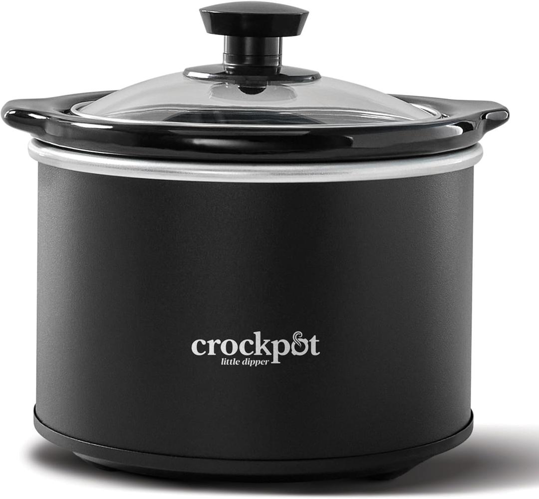 Crock-Pot 1.5-Quart Slow Cooker, Personal-Size Slow Cooker for Dips, Sauces, Appetizers, & Meals, Removable Dishwasher-Safe Stoneware, Black