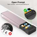 HEIYING Pill Organizer with Aluminum Shell for One Week Capacity, Portable 7 Compartments Pill Box Container to Hold Vitamin, Medicine, Supplements, Pink