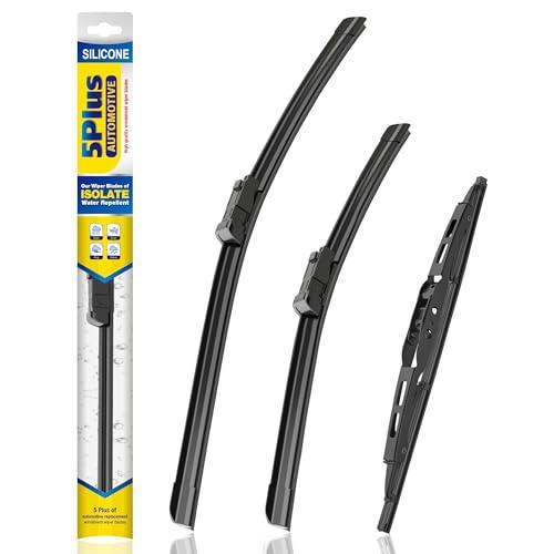 5 PLUS® Silicone Windshield Wipers Replacement for 2013-2021 BUICK Encore,2015-2021 CHEVY Trax Wiper Blades(Set of 3),Automotive Replacement Windshield Wiper Blades For My Car-26"/14"/10"