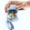 2 In1 Pill Crusher Cutters Medicine Organizer Bottle, Portable Travel Pocket 7-Day Tablet Pill Dispenser Tablet Cutter Case Pill Cutter Splitter for Small and Tiny Pills(Blue)