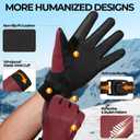 rivmount Winter Waterproof Ski Snow Warm Gloves for Women Men, Windproof Cold Weather Thermal with Touchscreen Fingers, for Running Driving Cycling Hiking Biking Outdoor Sports Daily Work, Wine Small