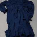 SCOMCHIC Women's Plus Size Long Sleeve Wrap V Neck Tie Waist A Line Mini Dress Lake Blue 2XL