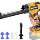Electric Caulking Gun Compatible With Dewalt 20V Max Battery, 10 Oz Cordless Caulk Gun with 6 Adjustable Speed, LED Light, Battery Powered Caulking Gun for Filling, Sealing, Repair (TOOL ONLY) (Yellow)
