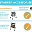 Stander Replacement Brake Pads, Rolling Walker Brakes Pads Accessory Part, Double-Sided Use, Easy to Install, Compatible with Stander's Wonder Rollators, Set of 2