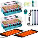 Self-Watering Seed Starter Tray with Grow Light and Heat Mat, 80-Cell Plant Starter Trays Seed Starter Kit, Seed Starter Tray for Seed Starting, Plant Germination & Seedling Growing, 2 Pack