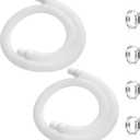 2 Pack 1.25×59in EVA Pool Professional Hoses with 2026 Upgrade Flexible Tube Head and 4 Metal Clamps for Above Ground Pools Pump Replacement Hose Pool Supply for Heavy Duty Hose (White)